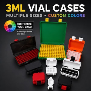 3ml Peptide Vial Rugged Storage Fully Color Customizable Container Organizer
