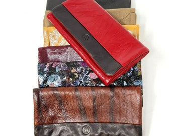 Rolling tobacco pouch made from leftover leather pieces mini hand leather bag