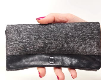 Rolling tobacco pouch made from leftover leather pieces real eather bag