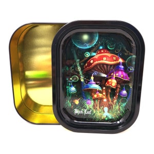 Black leaf mushroom tin case tray box storage box