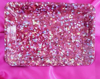 Pink Sparkling Print Mini Rolling Tray