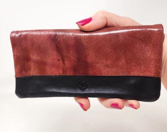 Leather Tobacco Pouch - Upcycled Leather Design Reddish Brown