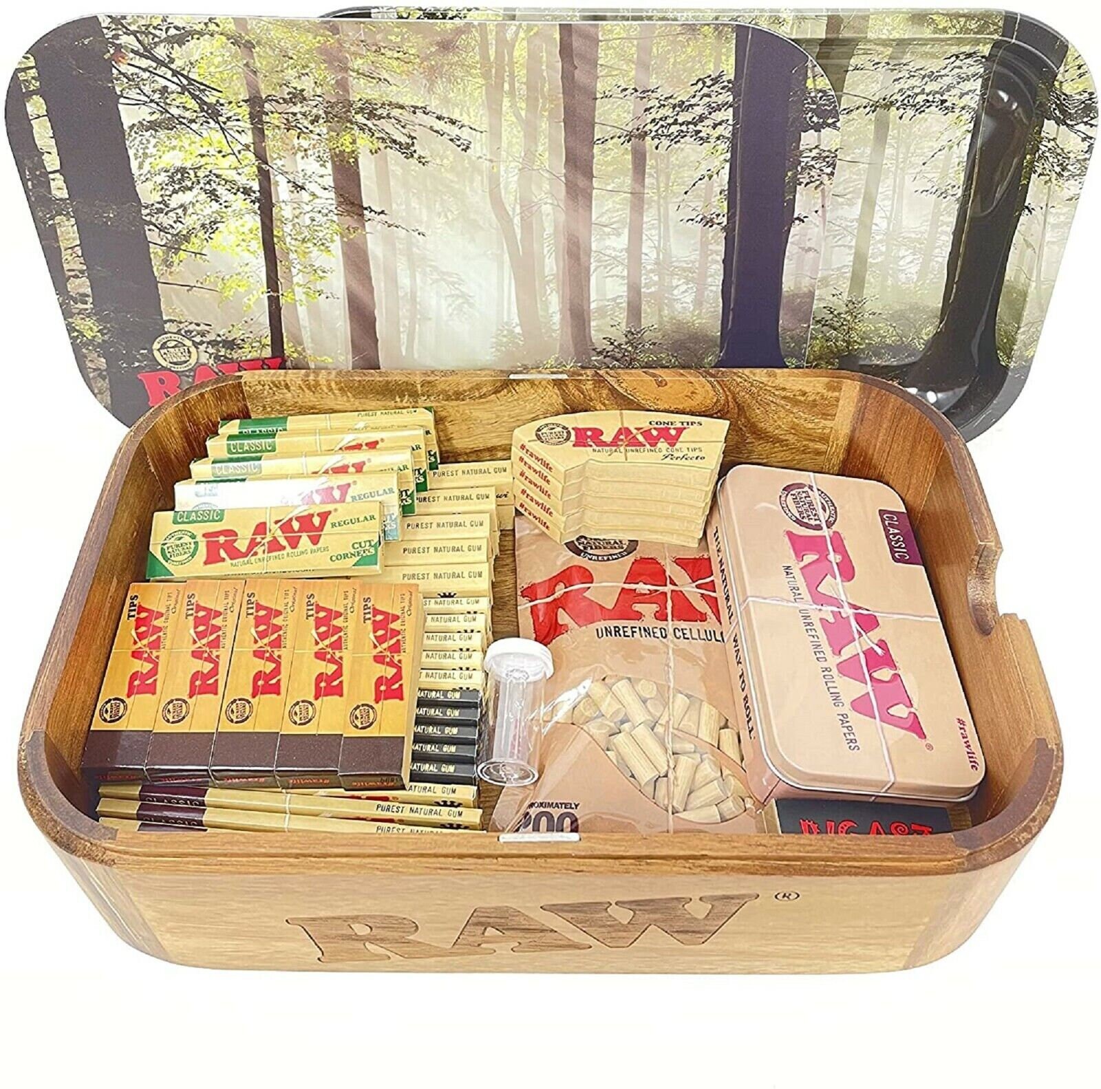 RAW Wooden Cache Box with Tray Lid - small - Vaporizer
