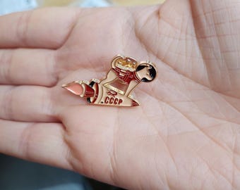 Laika USSR Dog | Enamel Pin Badge Soviet Collectors Pin Badge | Lapel Pin | Communism Pin Badge