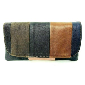 Rolling tobacco pouch made from leftover leather pieces/ leather bag