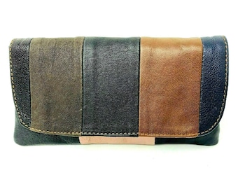 Rolling tobacco pouch made from leftover leather pieces/ leather bag