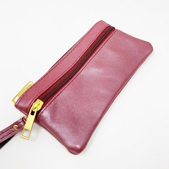 Unisex Real Leather Small Zip Coin Bag//Pouch//Wallet//Coin//Key Purse New
