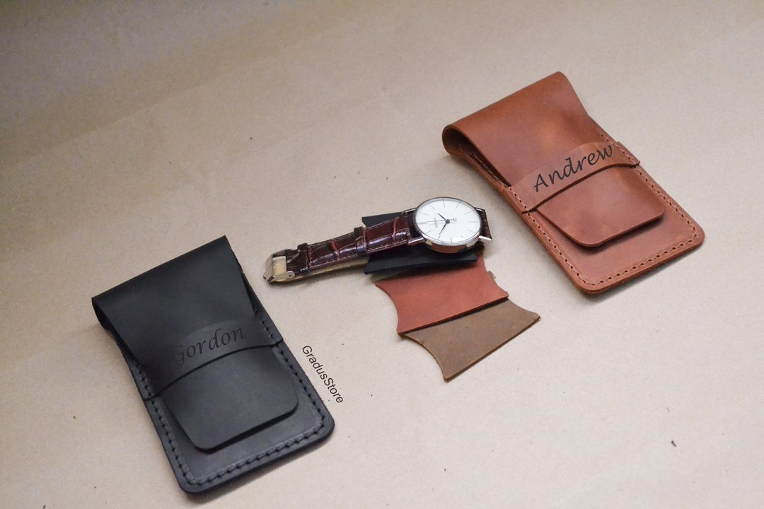 Personalized Leather Travel Watch Pouch Special Watch Case Etsy
