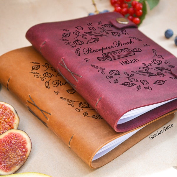 Leather Recipe Book Etsy