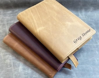 Couverture de journal en cuir A5 faite main : étui pour ordinateur portable personnalisé rechargeable