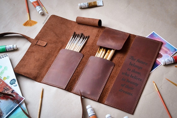 Personalized Artist Tool Roll, Gift for Art-student, Brush Case