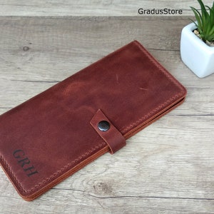 Cartera de viaje de cuero personalizada, funda para pasaporte, regalo para el día del padre, organizador de cartera de viaje, funda para documentos, regalo de Navidad
