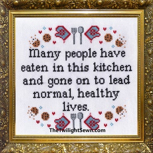 Many People Have Eaten in this Kitchen and Gone on to Lead Normal, Healthy Lives - Cross stitch pattern pdf