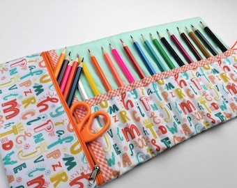 Pencil roll/pencil case ABC colorful