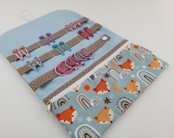 Hair clip holder fox blue