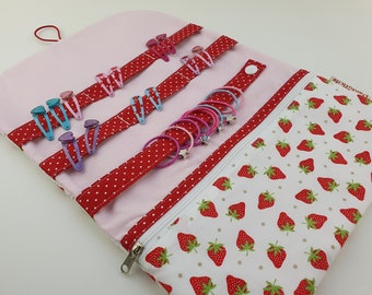 Hair clip holder strawberry pink/red