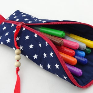 Pencil case stars navy blue image 1