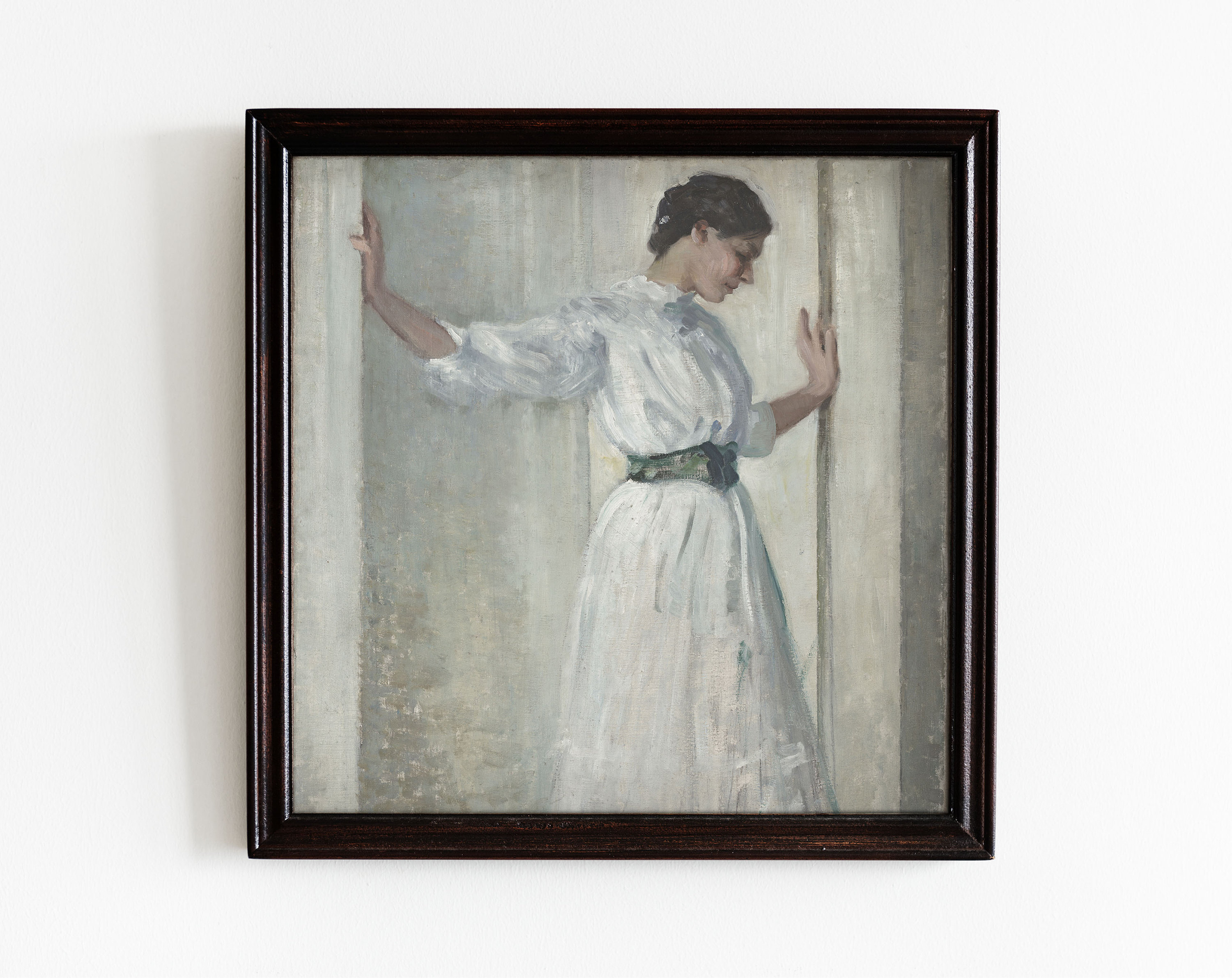 Portrait of a Lady in White Oil Painting Wall Art Digital Etsy
