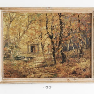 Fall Landscape in Paris Oil painting Wall art digital vintage wall art Autumn leaf Fall Foliage fall leaves Autumn leaf vintage autumn paint