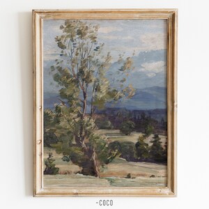 Landscape With Trees Oil Painting Wall Art Digital Vintage Wall Art Tree Painting Tree Wall Art Countryside Landscape oil painting wall art