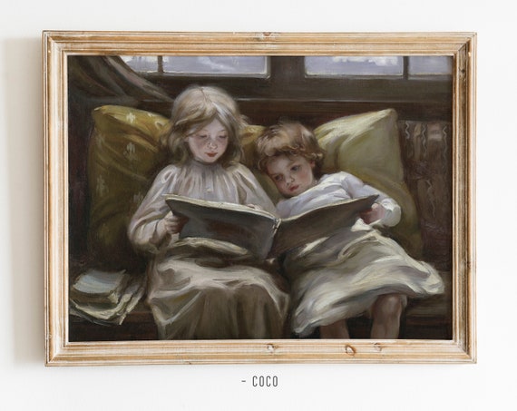 Sisters Portrait Oil Painting Digital Wall Art Two Sisters Etsy