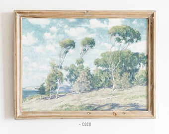 Laguna Trees at the Seaside Vintage Wall Art Digital Wall Art Home Decor Antique Landscape Vintage landscape wall art beach coastal scenes