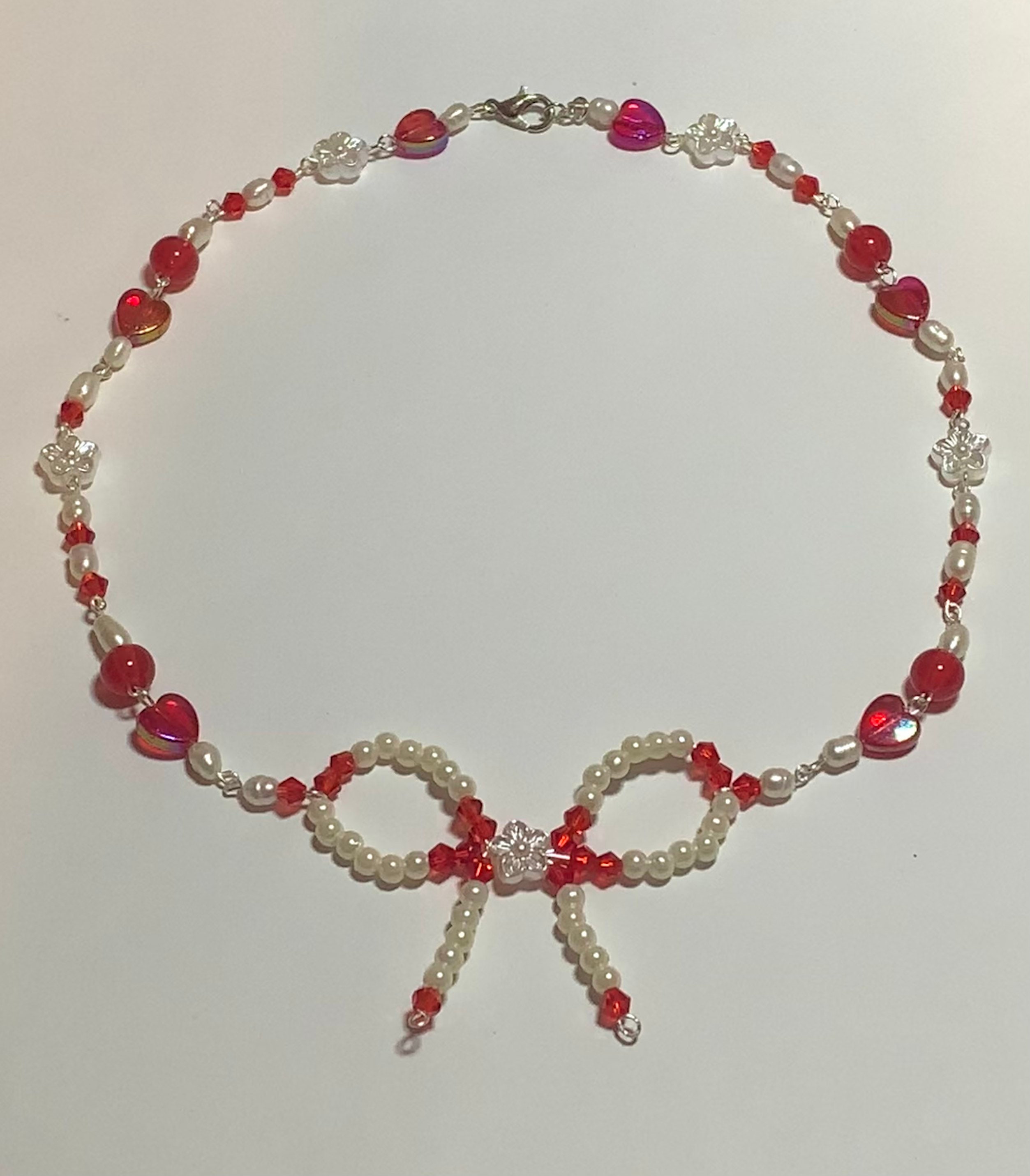 Red on sale bow necklace