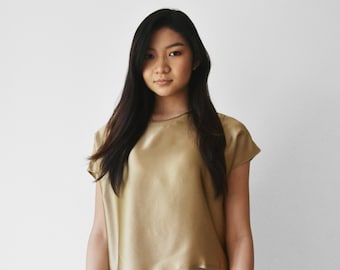 Silk top in Butterscotch, womens fashion, minimalist fashion