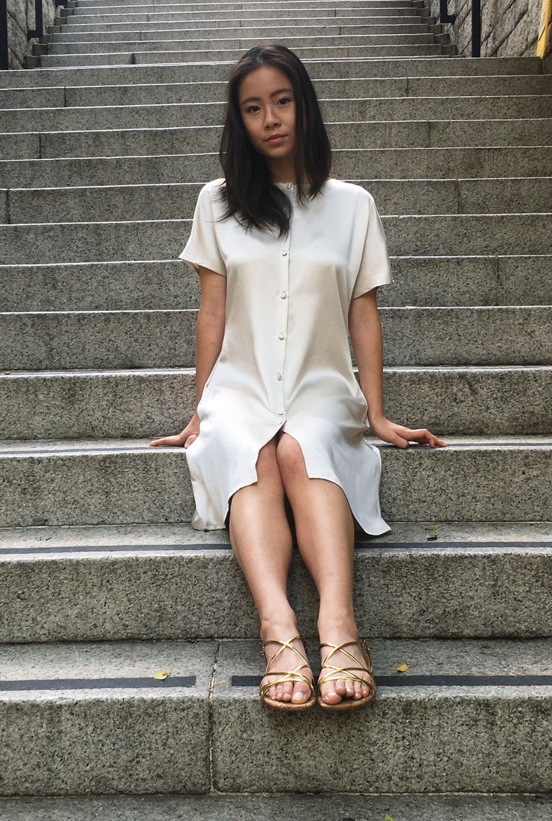 Scout Silk Dress in Pearl, womenswear, minimalist fashion, occasion wear image 4