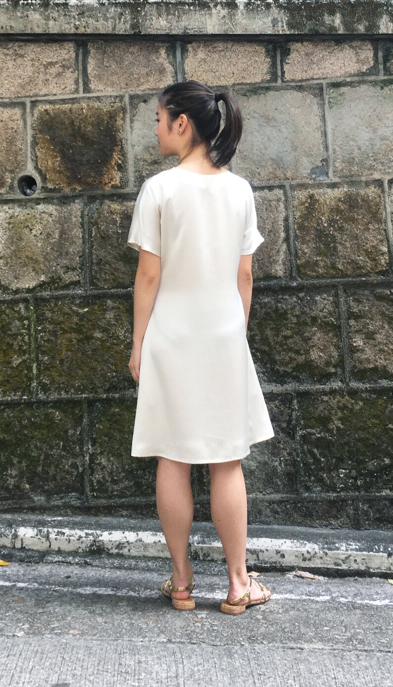 Scout Silk Dress in Pearl, womenswear, minimalist fashion, occasion wear image 3