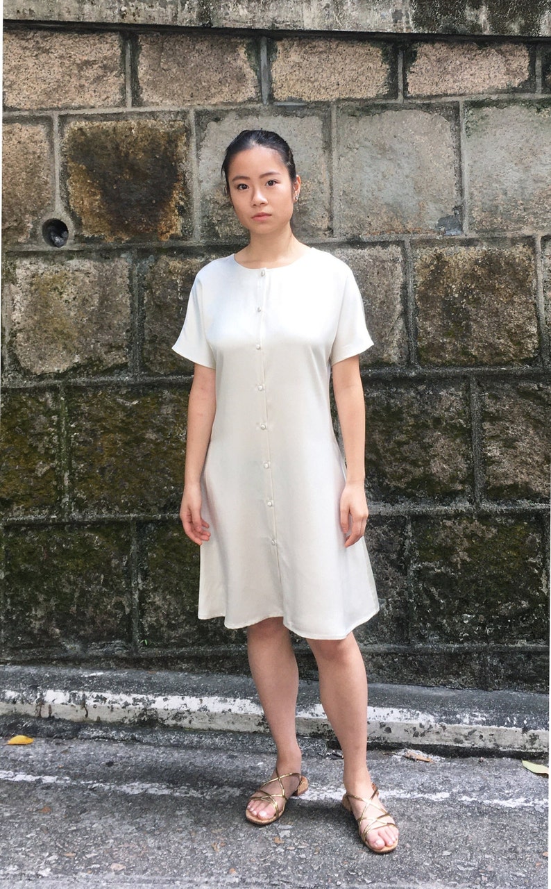 Scout Silk Dress in Pearl, womenswear, minimalist fashion, occasion wear image 2