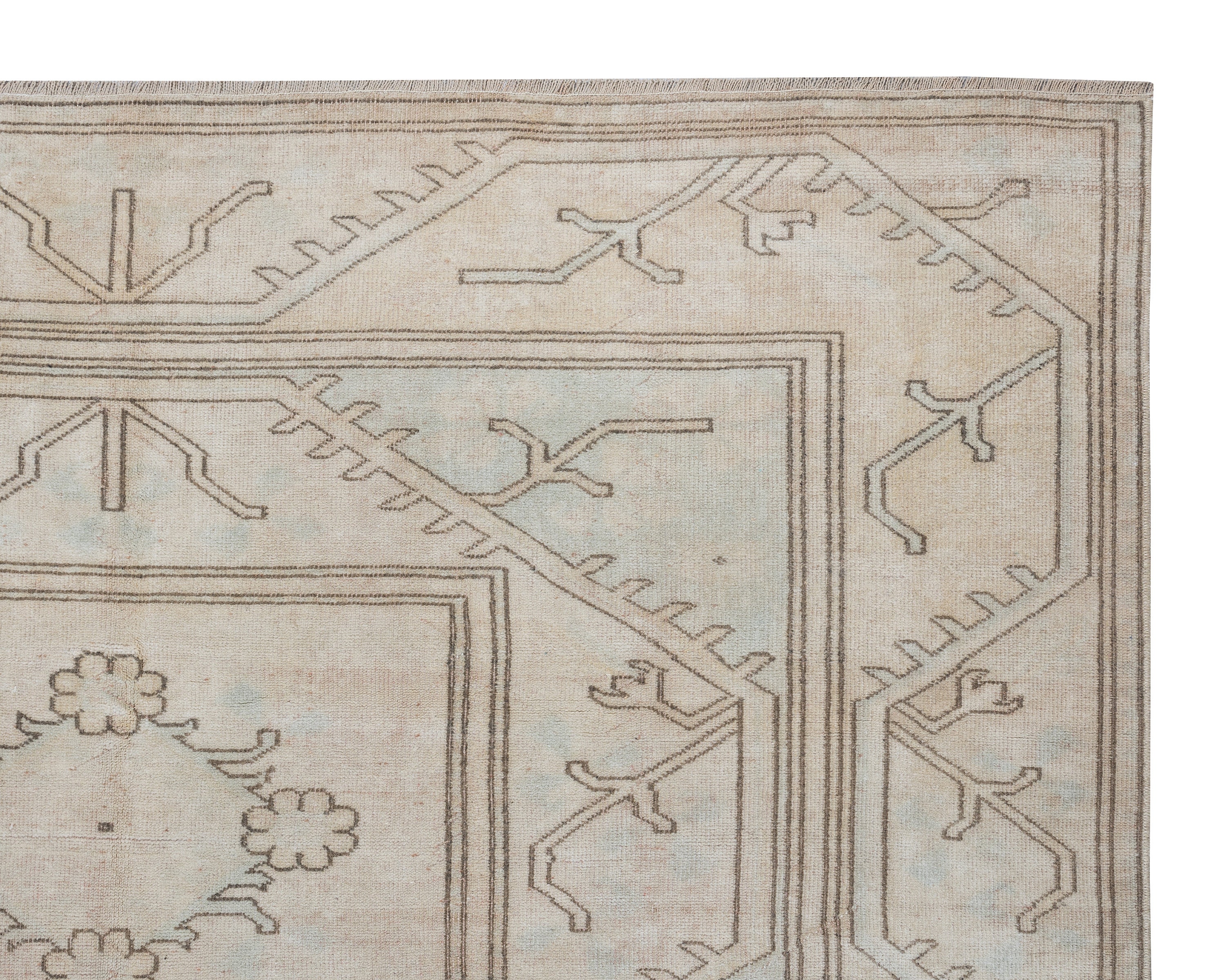 6x9 Vintage Rug, Neutral Beige 6x9 Rug, Turkish Rug, Neutral Oushak Rug