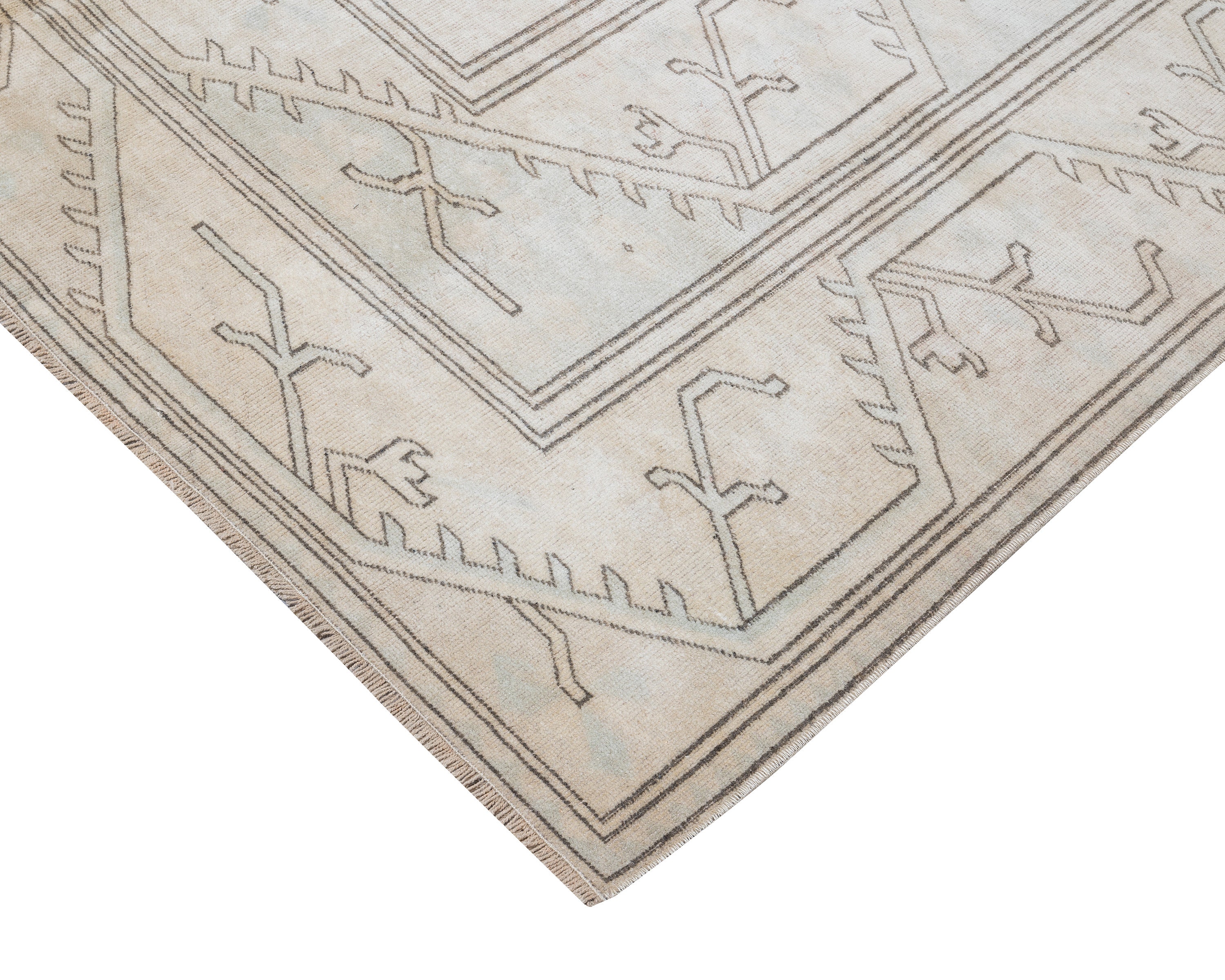 6x9 Vintage Rug, Neutral Beige 6x9 Rug, Turkish Rug, Neutral Oushak Rug