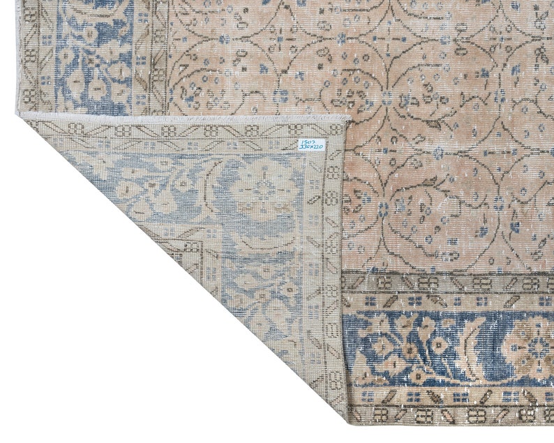 7x10 Vintage Rug, Turkish rug 7x10, Oushak rug, Living room rug, Muted rug, Naturel rug, Antique rug, Floral rug, Turkey rug, Faded rug,1507 image 10
