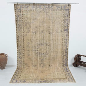 6x9 Vintage Rug, Faded wool Rug, Turkish Rug 6x9, Anatolian Rug, Oushak Rug, Area Rug, Living Room Rug, Decorative Rug, Designer Rug, 1121