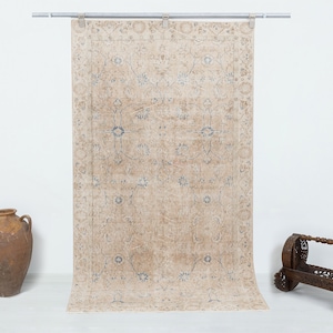 4x7 Vintage Rug, Beige Interior Rug, Turkish Rug, Low pile Rug, Anatolian Rug, Neutral Rug, Rug 4x7, Antique Handmade Rug, Wool Rug, 2033