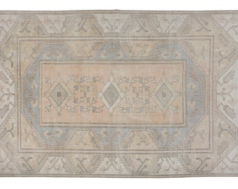 8x11 Vintage Rug, Interior Rug, Muted Neutral Medallion Rug, Turkish Oushak Rug, Antique Rugs, Handmade Rug, Large Rug, Home Decor,  1811