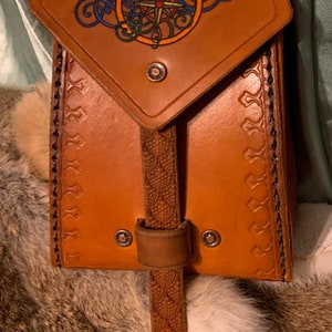 Nautical leather pouch