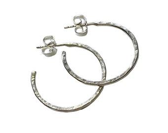 Forged, round hoop earrings, goldsmith work