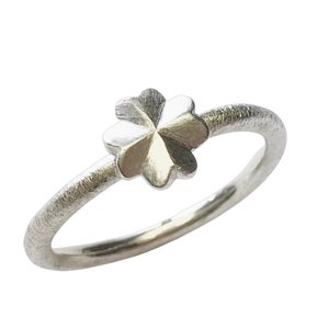 Stacking ring with cloverleaf, handmade image 1