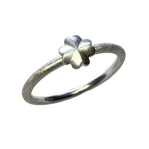 Stacking ring with cloverleaf, handmade image 2