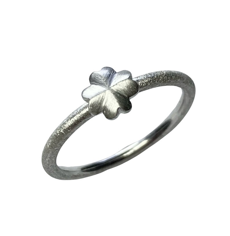 Stacking ring with cloverleaf, handmade image 9