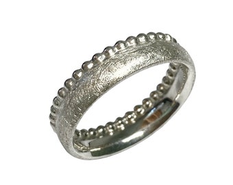 Silver ring with a ball ring, handmade