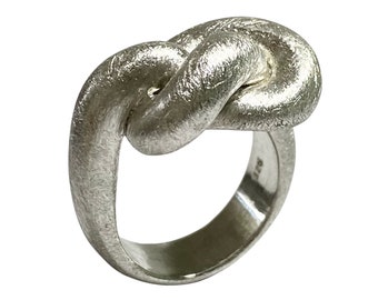 Knotenring aus Silber, Silber, Handarbeit, individuell, Ring, Silberring