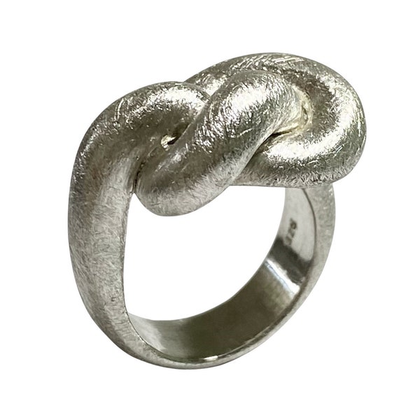 Knotenring aus Silber, Silber, Handarbeit, individuell, Ring, Silberring