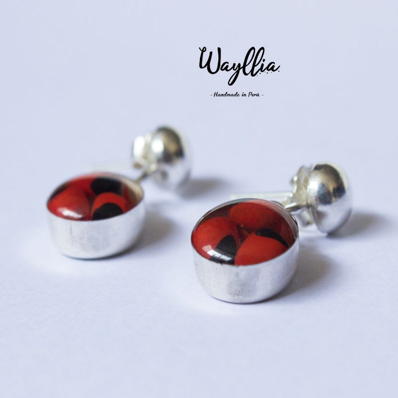 Peru Earrings Seeds Silver Jewelry Huayruro Earrings Accessories Handmade Jewelry Fine Jewelry Silver Cuff Peruvian silver 950