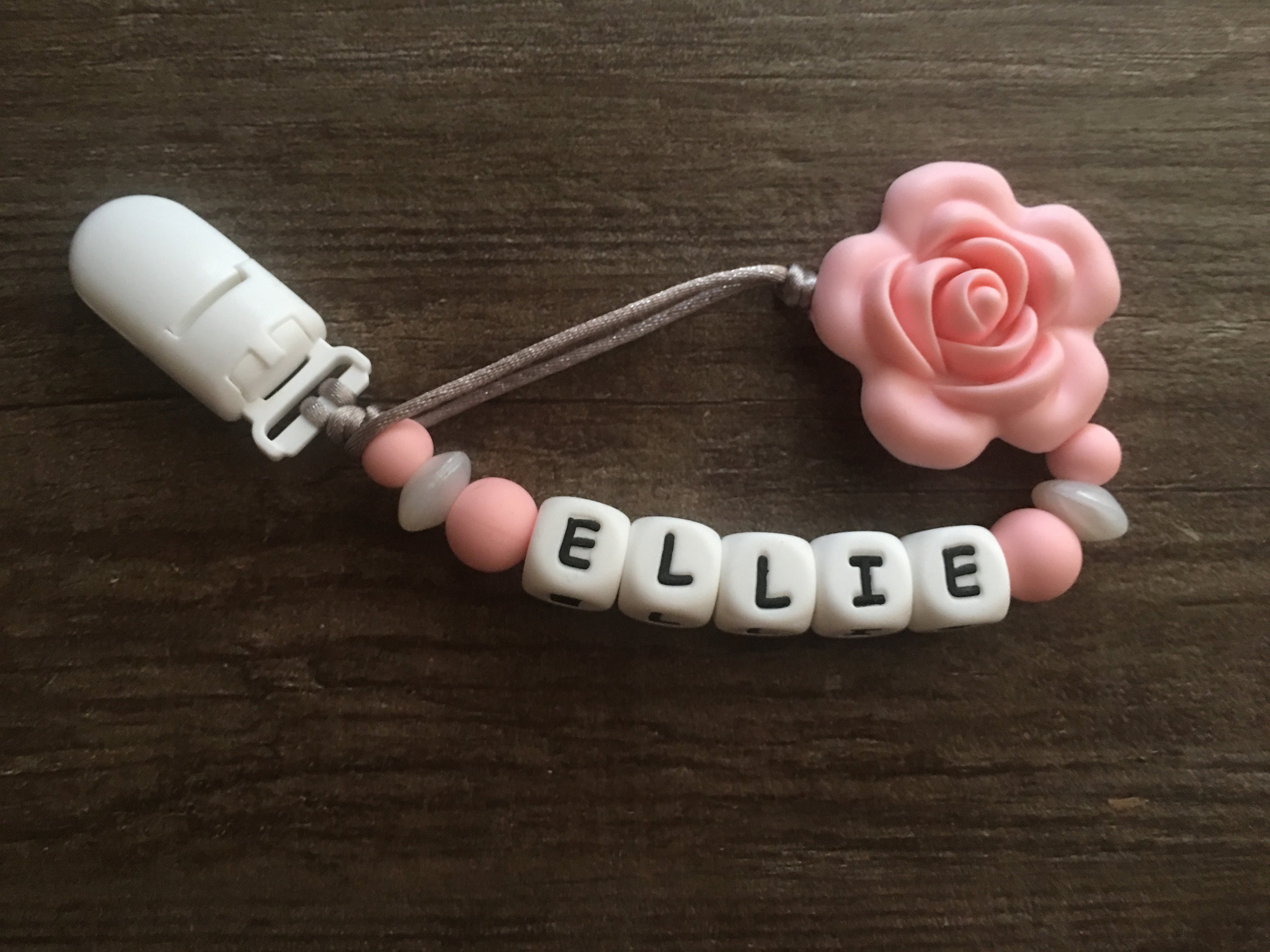 Personalized Flower Pacifier holder Pacifier clip Teether Etsy
