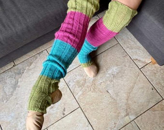 NEW GIRLS LEG WARMERS PLAIN FOOTLESS SLOUCH SOCKS DANCE BALLET FANCY DRESS HEN