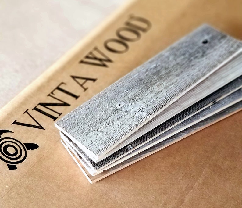 White Barnwood Planks Simple Peel and Stick Accent Wall 10 Etsy Canada