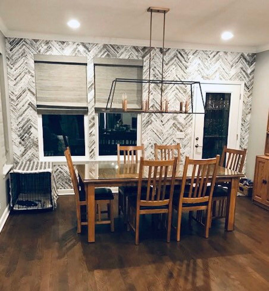 Whitewash Barn Wood Reclaimed Wall Planks in Herringbone Etsy